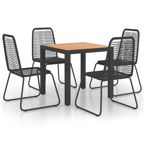 vidaXL 3-Piece Patio Dining Set - Durable PVC Rattan and Powder-Coated Steel Frame - Comfort Design with Backrest - Easy Assembly and Maintenance - Complete Outdoor Dining Furniture Set