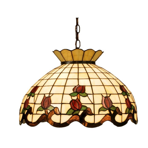Meyda Tiffany 19137 Lighting, 20" Width, Finish: Beige Burgundy Pink