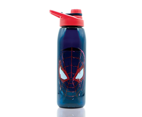 Spider-Man Marvel Miles Morales 28-Ounce Sports Water Bottle | BPA-Free Plastic Water Jug With Leakproof Screw-Top Lid And Flip-Up Cap | Hydration For Outdoor Activities, Gym Fitness Gifts