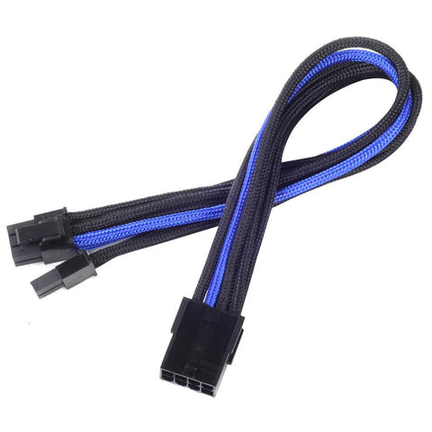 Silverstone PP07-PCIBA Sleeved Power Supply Extension Cable with 1 x 8-pin PCIe to 8-pin PCIe Connector, Black and Blue, SST-PP07-PCIBA