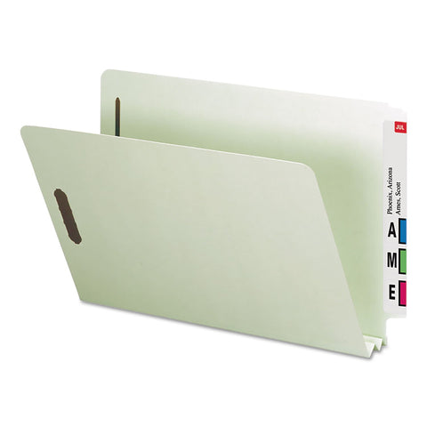 Smead End Tab Pressboard File Folder, Straight-Cut Tab, 2" Expansion, Legal Size, Gray/Green, 25 per Box (29210)