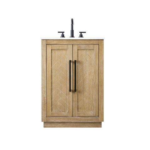 ELEGANT Kitchen and Bath 24 inch Single Bathroom Vanity in Linen Oak