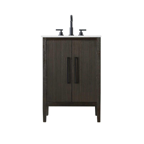 ELEGANT Kitchen and Bath 24 inch Single Bathroom Vanity in Chocolate Oak