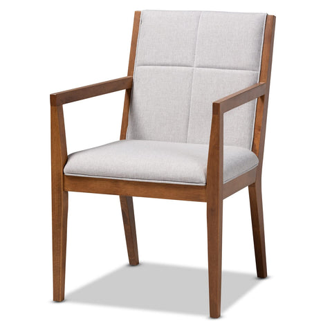 Baxton Studio Theresa Grayish Beige and Walnut Finished Wood 5-Piece Dining Set