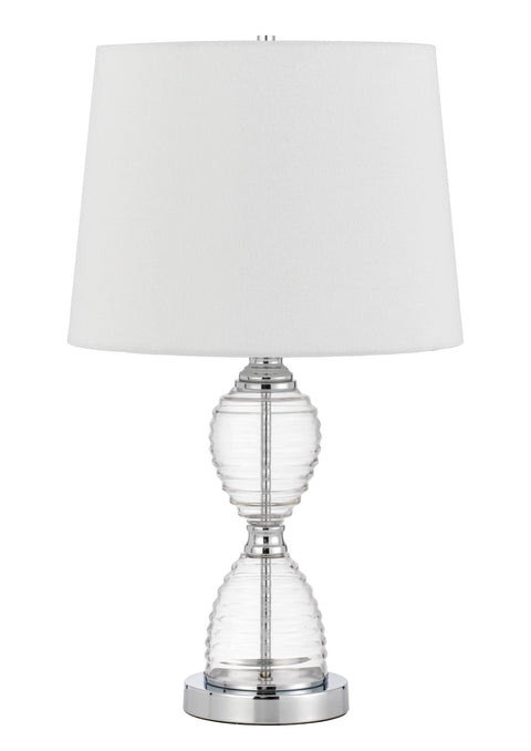Cal Lighting BO-3027TB Eden Glass Table Lamp with Taper Drum Hardback Shade