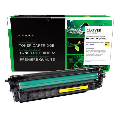 Clover Remanufactured Toner Cartridge Replacement for HP CF472X (HP 657X) High Yield | Yellow
