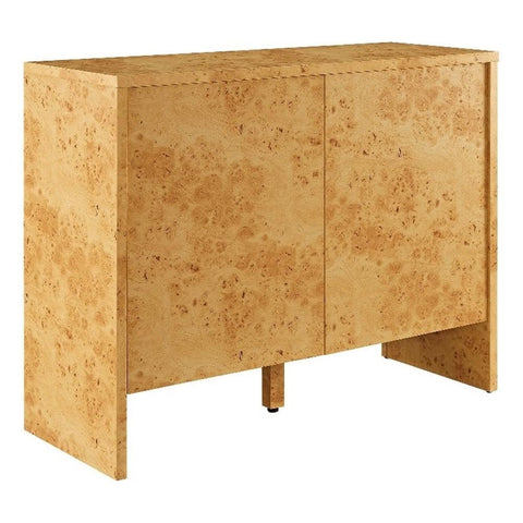 Modway Hudson Burl Wood Sideboard with 2 Doors in Natural - Modern Buffet Cabinet - 40 Inch Storage Accent Cabinet with Soft-Close Doors - Console Table for Dining Room Hallway Entryway Kitchen