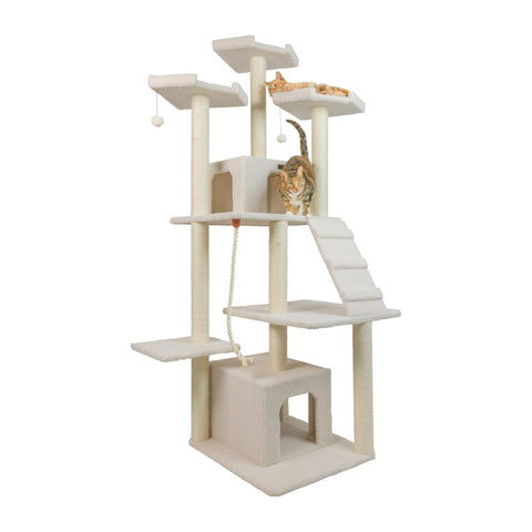 Armarkat B8201 Classic Cat Tree in Ivory, Jackson Galaxy Approved, Real Wood Multi Levels Cat Jungle Furniture