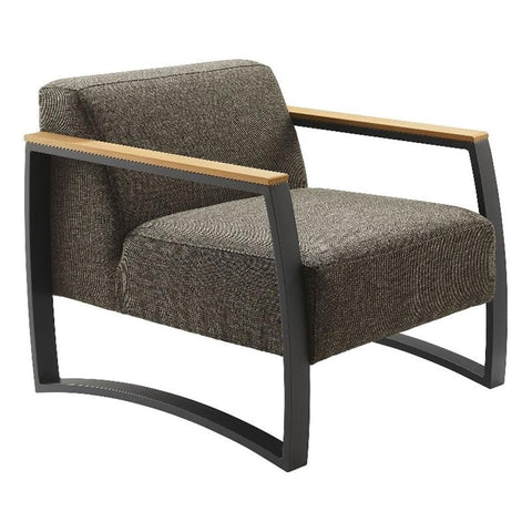 Modway Sauve Outdoor Patio Aluminum Armchair in Charcoal Smoke