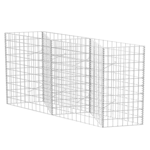 vidaXL Gabion Basket, Gabion Wall for Plants Stone, Gabion Basket Post for Outdoor Garden Patio Privacy Protection, Rock-Stone Wall, Galvanized Steel