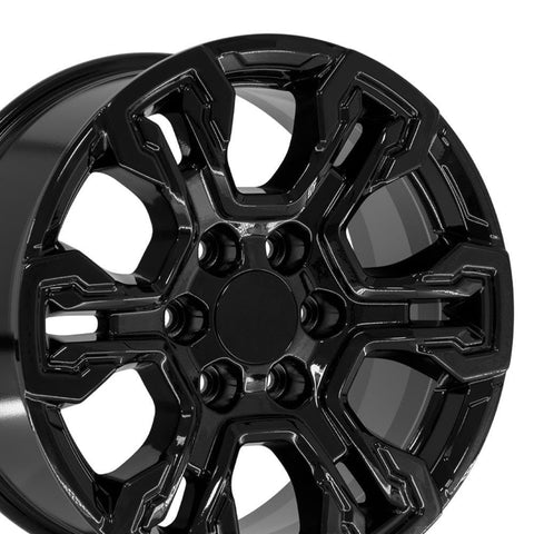OE Wheels CV65 18 Inch Rim Fits Silverado 1500 ZR2 Style 6x139.7 18x8.5 Gloss Black - Hollander 14089 (1)