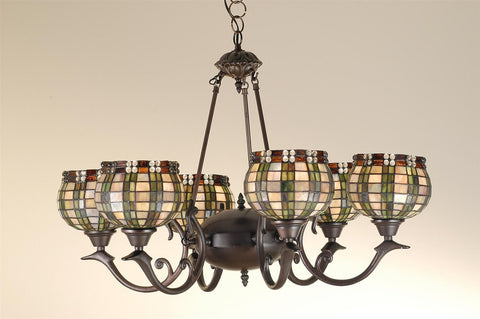 Meyda Tiffany 27404 Jeweled Basket 6 Light Chandelier, 32" Width
