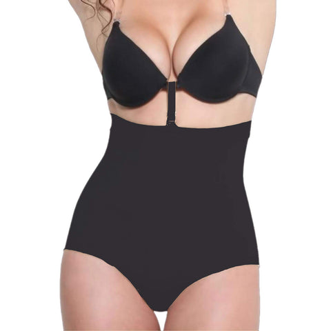 Fullness High Waist Full Back Bottom Body Shaper Waist Cincher with Bra Hook Black