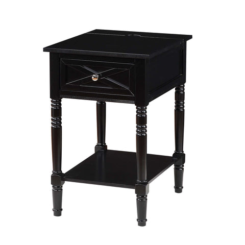 Convenience Concepts Country Oxford End Table with Charging Station