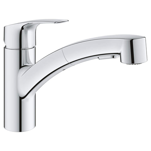 GROHE 30306001 Eurosmart Dual Spray Pull-Out Kitchen Faucet with Sprayer, 1.75 GPM, Chrome