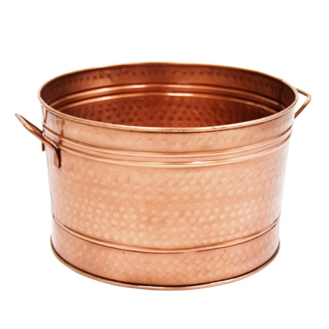 Achla Designs Round Hammered Copper Plated Tub