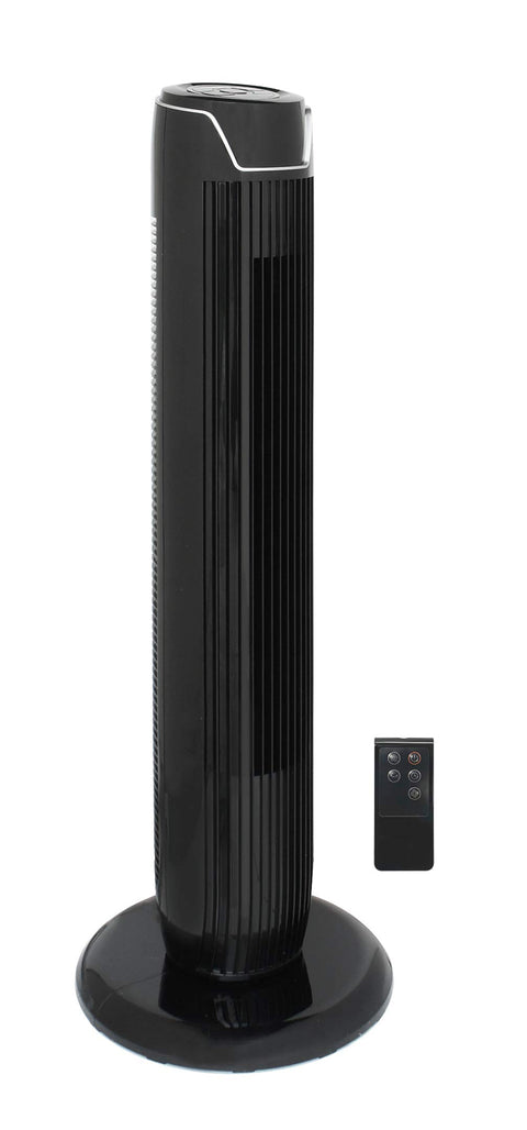 SPT SF-1536BKA: Tower Fan with Remote and Timer in Black, WEIGHT 7.8 lbs