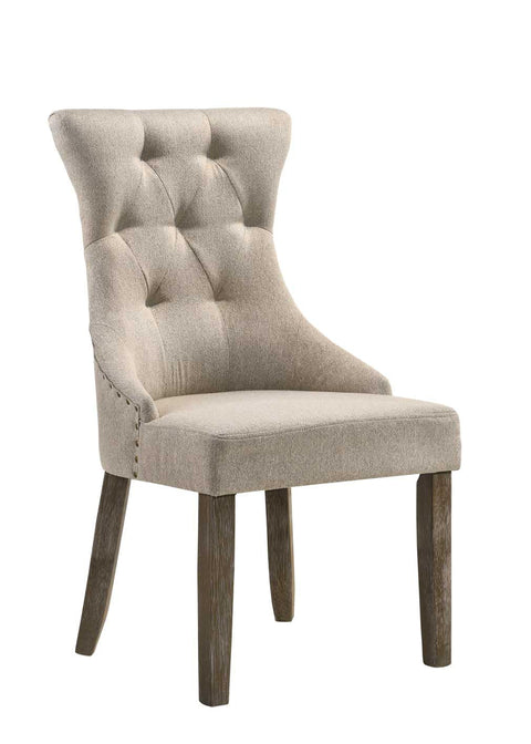 Acme Gabrian Upholstered Dining Side Chair in Reclaimed Gray (Set of 2)