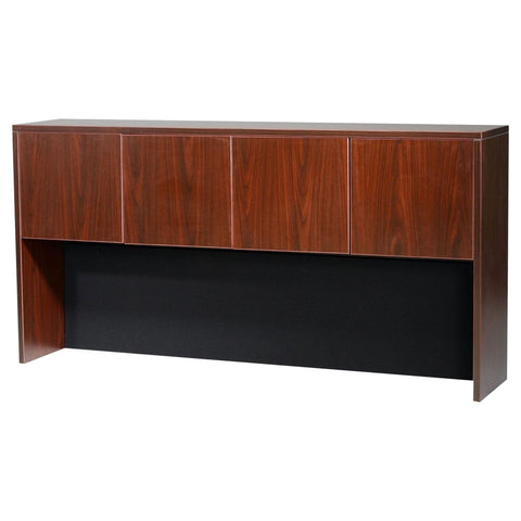 Oakestry 66-inch Four Door Hutch Mahogany Modern Storage for N111 Credenza Elegant Office Storage Display Cabinet with Four Doors and Ample Space for Organizing Books Files and Office Supplies