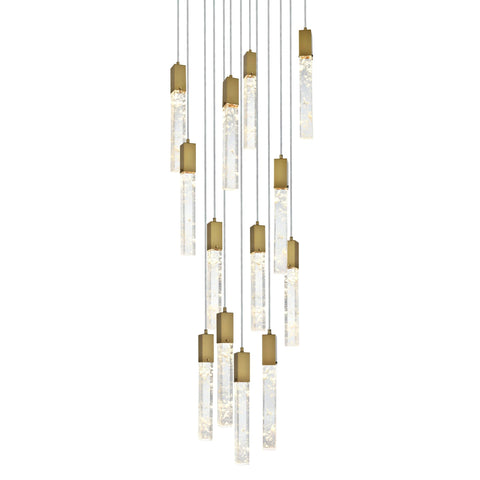 Elegant Lighting 2089G30SG Aurora - 6.5W 13 LED Chandelier-19 Inch Tall and 30 Inch Wide, Finish Color: Satin Gold