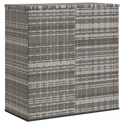 vidaXL Indoor/Outdoor PE Rattan Garden Storage Box, Gray Gradient - Large Capacity Patio Cushion Box with Gas Lift, Durable, Weatherproof, Powder Coated Steel Frame