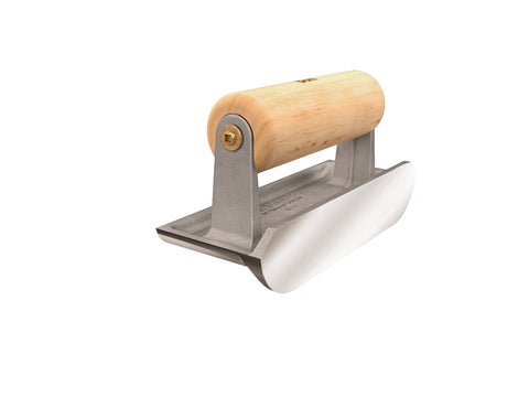 Bon 89-333 Cast Stainless Steel 6-Inch by 2-3/4-Inch Concrete Bullet Hand Edger, 1/2-Inch Bit Depth by 3/16-Inch Bit Width, Wood Handle