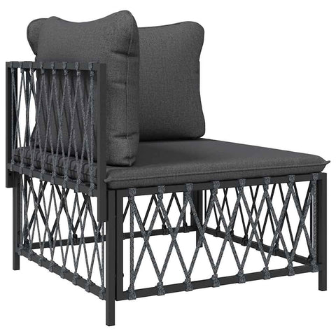 vidaXL Garden Middle Sofa Anthracite