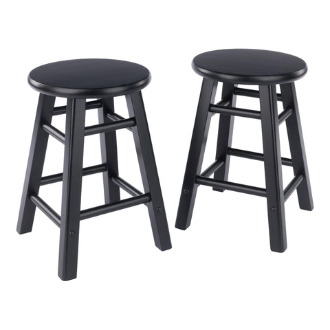Winsome Element 2-Piece Counter Stool Set, Classic Backless Bar Chairs for Kitchen & Dining Room Seating, Timeless Essential Furniture for Home, Dorm, Apartments