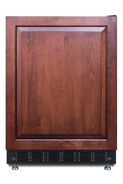 Summit CT66BK2SSRSIF 24” Wide Adjustable Under Counter Refrigerator-Freezer 4.9 cu.ft. with Panel-Ready Door (Panel Not Included) Automatic Defrost Operation, Black Interior (Panel Ready-RHD)