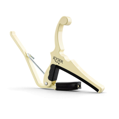 Kyser Musical Products Fender X Quick-Change Electric Guitar Capo, KGEFOWA, Olympic White - For Electric Guitars, Collaboration with Fender, Made in USA, Quality, Strong, Lightweight, Quick
