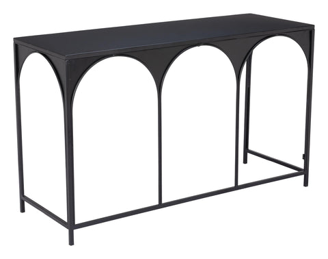 Loriet Console Table Black, Black Console Table, Modern Style, Painted Steel Rectangular Shape Tabletop, Steel, Indoor Living, 50" W x 17.9" D x 29.9" H