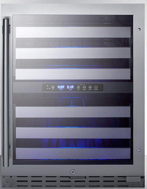 24 inches wide built-in undercuonter ADA compliant dual zone wine cellar for residential or commercial use