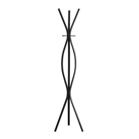 Monarch Specialties I 2051 Coat Rack, Hall Tree, Free Standing, 3 Hooks, Entryway, 72"H, Bedroom, Metal, Black, Contemporary, Modern