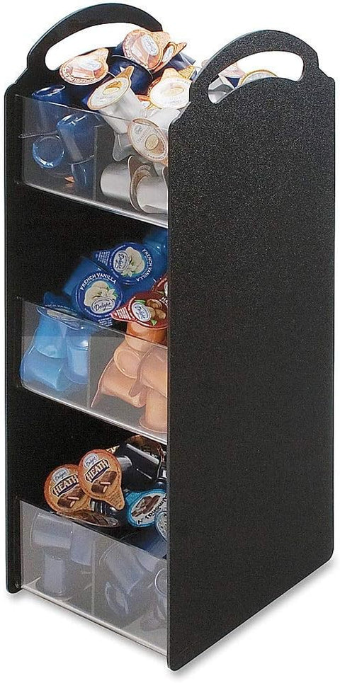 Commercial Grade Compact Condiment Organizer, 6 Compartments, 6.13 x 8 x 18, Black