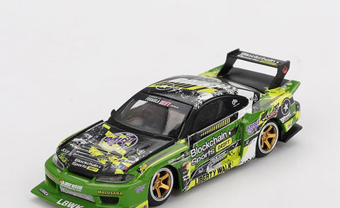 MINI GT Super Silhouette S15 Silvia #555 V2 2024 – Green – Formula Drift Japan 1/64 Diecast Model Car