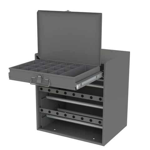 Durham 297B-95 Cold Rolled Steel Wire and Terminal Storage Cabinet, 11-7/8" Length x 15-9/16" Width x 16-7/16" Height, Gray Powder Coated Finish
