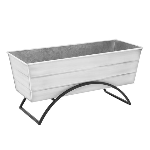 Achla Designs C-20W-S Odette Medium White Flower Window Box with Stand