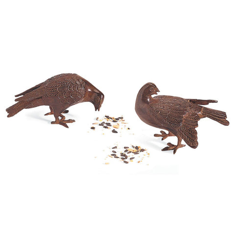 Achla Designs DOV-01 Pair Garden Animal Statuary Ornament Dove Bird, Antiqued Bronze