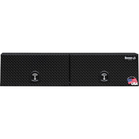Buyers Products 1721363 Topsider Truck Tool Box, 18x16x72 Inch, Gloss Black Diamond Tread Aluminum, Dual Flip-Up Doors, Locking Compression Latch, Weather Resistant, No-Drill Mount, Made in USA