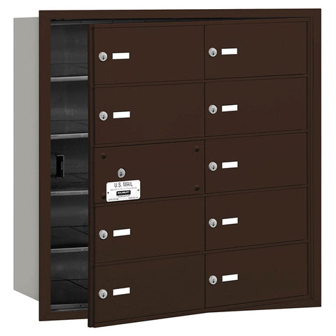 Salsbury Industries 3610ZFU 4B Plus Horizontal Mailbox, 10 B Doors 9 Usable, Front Loading, USPS Access, Bronze