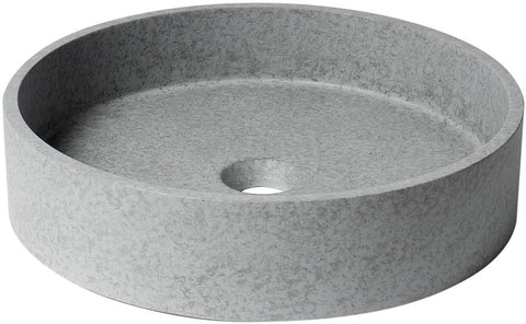 ALFI brand ABCO17R 17" Round Solid Concrete Gray Matte Above Mount Bathroom Sink