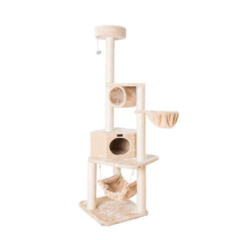 Armarkat 72" H Pet Cat Tower, Tower EntertaInment Real Wood Furniture With Lounge Basket, Perch, A7204
