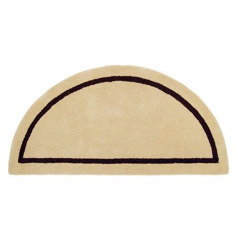 Minuteman International Mesa Tan Contemporary Wool Hearth Rug, Half Round