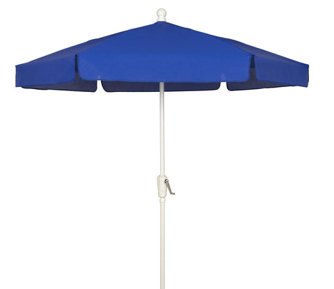 FiberBuilt Umbrellas Garden Umbrella, 7.5 Foot Pacific Blue Canopy and White Pole