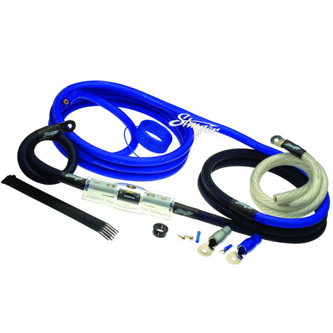 Stinger SK6201 1/0GA Complete Amplifier Wiring Kit for Car Audio Systems up to 4000W (300A), Oxygen-Free Copper (OFC), Power/Ground/Remote Turn-On, Shoc-Krome ANL Fuse & Holder, Easy Installation