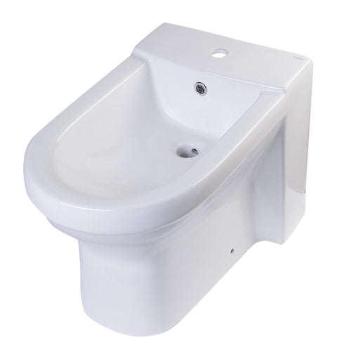 EAGO JA1010 Ceramic Bathroom Bidet with Elongated Seat, White