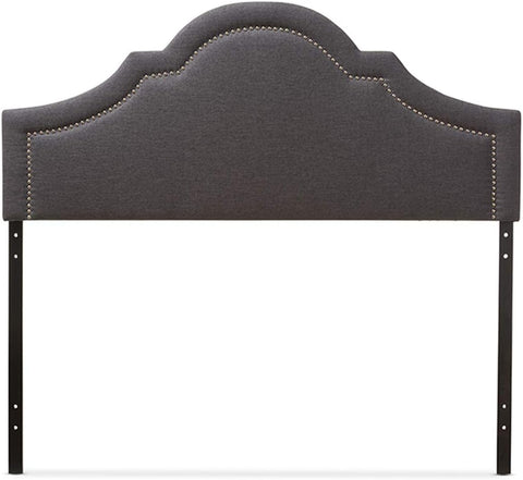 Baxton Studio Rita Upholstered King Headboard in Dark Gray