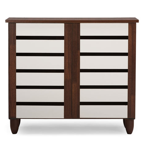 Baxton Studio Gisela 2-Door Shoe Storage Cabinet