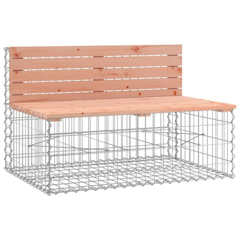 vidaXL Patio Bench - Unique Gabion Design - Solid Douglas Wood Seating - Galvanized Steel Base - Ideal for Outdoor Gardens, Backyards, and Patios