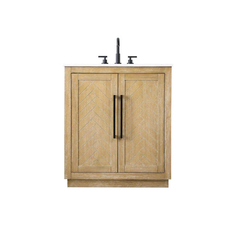 Elegant Kitchen and Bath 30" Single Bathroom Vanity in Linen Oak